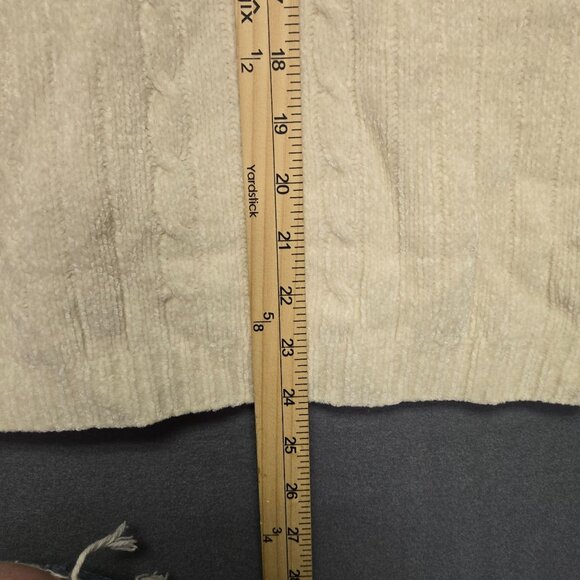 Alfred Dunner Grandmacore Cottage Cozy XL Cream Cable Knit Floral Embroidered Sw - Picture 7 of 9